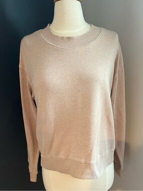 Apana Blush Pink Cropped Sweatshirt Relaxed Fit Pullover Small